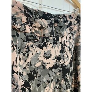 M 10 Y2K Floral Chiffon Long Panel Skirt Pink Black Gray Flowy Light Midi Axcess